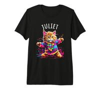 Juliette Chat Dansant pour Fille Nom Juliette T-Shirt Haut de Gamme
