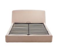 Juliette - lit coffre - 160x200 cm - en tissu bouclette - Beige
