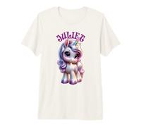 Juliette Mignonne Motif Licorne pour Filles nom Juliette T-Shirt Haut de Gamme