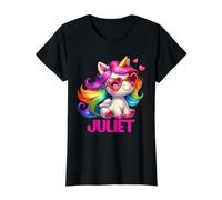 Juliette - Nom personnalisé - Licorne colorée T-Shirt Graphique avec Valeur