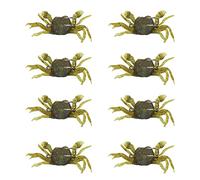 Julihai 8 Pièces Appâts de Crabe Artificiels 13 Cm 33.5g Simulation de Crabe Appât de Pêche Souple avec Crochets pour Eau Douce Salée (Vert Marron)