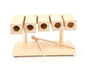 Julihai Bloc de Percussion en Bois, Clapet en érable à Rythme 5 Tons avec Marteau pour Cours de Rythme pour Enfants, Ensemble Instrumental Folklorique