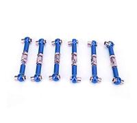 Julihai Ensemble de 6 Barres de Direction Réglables en Alliage D'aluminium, Maillons de Servo pour Voiture Camion Buggy 1/10 1/12 RC, Compatible avec HSP ZD Racing Hpi LRP (Bleu foncé)