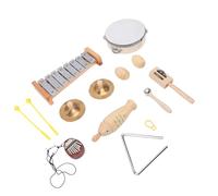 Julihai Ensemble D'instruments de Percussion en Bois, Jouets Musicaux D'éveil pour Les Tout-Petits Comprenant Xylophone, Tambourin et Maracas, pour Les Enfants de 3 Ans et Plus.