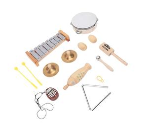 Julihai Ensemble D'instruments de Percussion en Bois, Jouets Musicaux D'éveil pour Les Tout-Petits Comprenant Xylophone, Tambourin et Maracas, pour Les Enfants de 3 Ans et Plus.