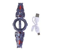 Julihai Épée Lumineuse, Sabre à Double Lame avec 5 Lumières, 24 Modes D'éclairage, Jouet de Rotatif à 360° avec Effets Sonores, pour Jeu de Rôle Cosplay d'halloween (Gray)