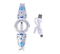 Julihai Épée Lumineuse, Sabre à Double Lame avec 5 Lumières, 24 Modes D'éclairage, Jouet de Rotatif à 360° avec Effets Sonores, pour Jeu de Rôle Cosplay d'halloween (Argent métallisé)