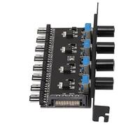 Julihai Hub de Ventilateur de Châssis Hub de Ventilateur Stable à 8 Canaux Contrôleur de Vitesse de de Refroidissement à 4 Boutons pour Châssis CPU HDD VGA PWM Système de Refroidissement par Eau