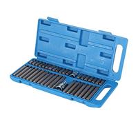 Julihai Jeu D'embouts Hexagonaux de Réparation Automobile, Trempe à Haute Température, 40 Pièces 1/2 Pouces, Entraînement carré 3/8 Pouces, Kit D'outils Manuels D'atelier Mécanique, Acier au Chrome