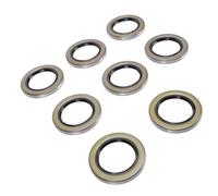 Julihai Joints de Graisse à Double Lèvre, Joint de Moyeu de Remorque en Caoutchouc en Acier chromé, Ensemble de 8 Pièces pour Essieux Dexter Texcom 2,25 Pouces,376 Pouces OD