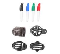 Julihai Kit de Doublure de Balle de Golf, 4 Pochoirs de Dessin de Lignes et 4 Stylos à Séchage Rapide, Lignes de Visée et Marquage pour Accessoires de Golf