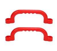 Julihai Lot de 2 poignées de jeu réutilisables en plastique avec extérieur brillant arrondi pour équipement d'escalade en plein air (rouge)