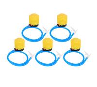 Julihai Lot de 5 Pompes à Pied Jaunes, Gonfleur de Ballons en Plastique de 11,5 Cm avec Embouts Supplémentaires, pour Oreillers Gonflables, Coussins et Ballons de Yoga