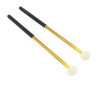 Julihai Maillets pour sonnette, corps en alliage de première qualité avec tête en feutre de laine et en caoutchouc, pour tambours de marche, cymbales et plus (Gold)