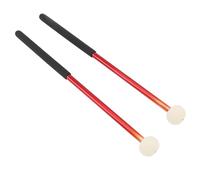 Julihai Maillets pour sonnette, corps en alliage de première qualité avec tête en feutre de laine et en caoutchouc, pour tambours de marche, cymbales et plus (rouge)