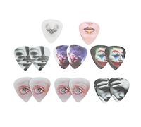 Julihai Médiators de Guitare 12 Pièces, Plectres de Guitare en Celluloïd Moyen avec un Design Unique et Cool, pour Basse Acoustique électrique ukulélé (chiffre)