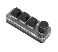 Julihai Mini Clavier personnalisé rétroéclairé Rvb, 3 Touches, Interrupteur Rouge, Macro, pour PC Portable, Matériau Acrylique Robuste
