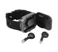 Julihai Montre Connectée de Sport 2 en 1 pour Hommes, NFC, écran HD, Moniteur d'activité Physique, Lecteur de Musique pour Entraînement et Voyage, en Alliage de Zinc (Argent avec Bracelet en