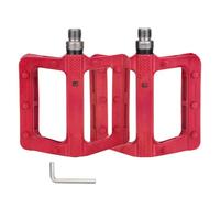 Julihai Pédales de Vélo de Montagne, Plate-Forme de 111 Mm de Large, Conception Ergonomique Ultra Légère de 360 g, avec Roulements du Haute Vitesse et Clous Antidérapants, pour Vélo de (Rouge)