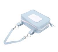 Julihai Pochette pour Sac à Couches, Porte-lingettes Humides en Cuir PU avec un Design élégant et une Sangle Réglable pour les Parents en Déplacement (BLUE)