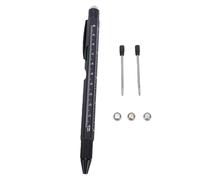 Julihai Stylo Multi-outils 9 en 1, Tournevis à Lumière LED, Règle, Stylet, Niveau à Bulle, Ouvre-bouteille, Support de Téléphone pour Ingénieurs et Artisans (BLACK)