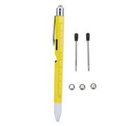 Julihai Stylo Multi-outils 9 en 1, Tournevis à Lumière LED, Règle, Stylet, Niveau à Bulle, Ouvre-bouteille, Support de Téléphone pour Ingénieurs et Artisans (YELLOW)