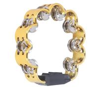 Julihai Tambourin à Double Rangée, Tambourin Musical Demi-lune de 10 Pouces avec 20 Jingles en Acier, Tambour à Percussion Portatif pour Adultes, église, Fête, Performance (GOLD)