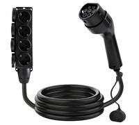 JULIK Adaptateur V2L pour BYD Atto 3, Seal U, Dolphin, Denza D9 - Longueur Totale 3m, Multiprise 4 Plots, 3.5kW 16A Pistolet de Décharge Type 2 EV vers Prise EU, Camping, Secours