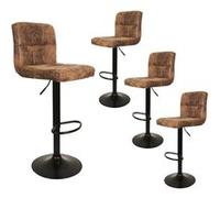 JULIO - Lot de 4 Tabourets Simili Marron Camel -