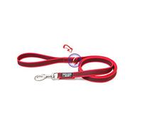 JULIUS K-9 216GM-R-1,8 Laisse antidérapante Color & Gray avec poignée et Anneau en D, 20 mm x 1,8 m, Rouge-Gris
