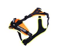 Julius-K9, Harnais JK9 Mantrailing, Taille: L-XL, UV Orange Avec Bordure Néon