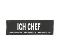 JULIUS K-9 Patchs Interchangeables, 1 Paire, ICH Chef, Taille: Petit, Noir