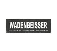 JULIUS-K9 1 Paire de Patchs interchangeables Wadenbeisser - Taille S - Noir