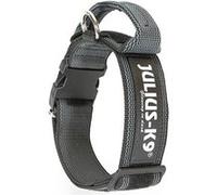 JULIUS K-9, 100HA-K-15-P Collier K9 Couleur et Gris avec poignée, verrou de sécurité et Logo, 40 mm* 38-53 cm, réglable, Noir-Gris,