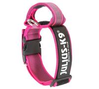 JULIUS K-9, Collier Color & Gray avec poignée, fermeture de sécurité et logo, 50 mm (49-70 cm), Rose-Gris