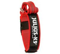 JULIUS K-9, Collier Color & Gray avec poignée, Fermeture de sécurité et Logo, 50 mm (49-70 cm), Rouge-Gris
