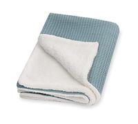 Julius Zöllner Couverture d'hiver en pique gaufré et tissu peluche douillet | Taille 70 x 100 cm | Fabriqué en Allemagne | Pique gaufré 100% coton | Certifié Oeko-Tex Standard 100 | Greenery