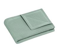 Julius Zöllner Couverture Douillette Taille 70/100, fabriquée en Allemagne, 100% Mousseline de Coton, certifiée Oeko-Tex Standard 100, Vert