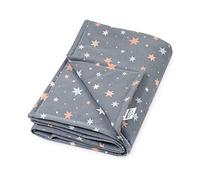 Julius Zöllner Couverture en jersey doublé en jersey de coton | Taille 70 x 100 cm | Fabriqué en Allemagne | Oeko-Tex Standard 100 | Shiny Stars