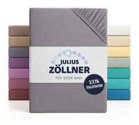 Julius Zöllner Drap-Housse en Jersey pour Lits bébé et Enfants, 100% Jersey de Coton, certifié Oeko-Tex Standard 100, Dimensions : 60 x 120 cm / 70 x 140 cm, Anthracite