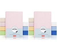 Julius Zöllner Drap Housse Tissu éponge lit Enfant, Taille: 60 x 120 cm/70 x 140 cm, Couleur: Rose (Lot de 2)