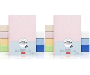 Julius Zöllner Drap Housse Tissu éponge lit Enfant, Taille: 60 x 120 cm/70 x 140 cm, Couleur: Rose (Lot de 2)