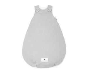 Julius Zöllner Gigoteuse pour bébé en Mousseline - Rembourrage Chaud 2,5 tog - Lavable à 40 °C - Fabriqué en Allemagne - Oeko TEX Standard 100 - Gris - Taille 62/68