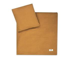 Julius Zöllner Parure de lit Enfant en Mousseline 80 x 80 cm + 35 x 40 cm 2 pièces Comprenant Housse de Couette et taie d'oreiller, 100% Mousseline de Coton, avec Fermeture éclair, Norme 100 par