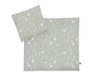 Julius Zöllner Parure de lit pour bébé 100% coton organique, standard 100 par Oeko-Tex, fabriquée en Allemagne, taille 80 x 80 + 35 x 40 cm, motif fleurs sauvages