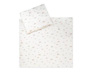 Julius Zöllner Parure de lit pour bébé 100% coton organique, standard 100 par Oeko-Tex, fabriquée en Allemagne, taille 80 x 80 + 35 x 40 cm, arc-en-ciel