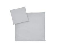 Julius Zöllner Parure de lit pour bébé - 80 x 80 cm et 35 x 40 cm - Fabriquée en Allemagne - Gris piqué