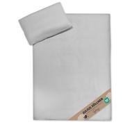 Julius Zöllner Parure de lit pour Enfant en Mousseline 100 x 135 cm + 40 x 60 cm - 2 pièces - Housse de Couette et taie d'oreiller en Mousseline 100% Coton - Certifié Oeko-Tex Standard 100 - Gris