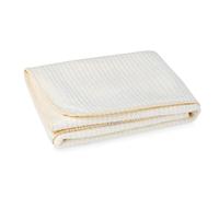 Julius Zöllner Plaid en Coton Jacquard | Taille 75 x 100 cm | Fabriqué en Allemagne | 100% Coton | Certifié Oeko-Tex Standard 100 | Rayures Naturelles