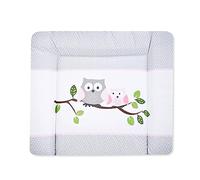 Julius Zöllner® Softy Matelas à langer, souple, 65 x 75 cm, pour table à langer, pour bébé, film imperméable et lavable, fabriqué en Allemagne, certifié Oeko-Tex Standard 100, motif chouettes roses